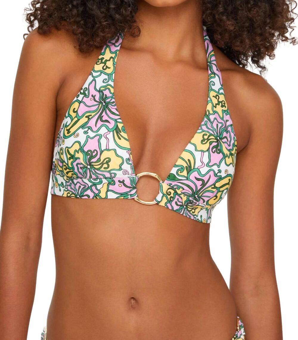 NEW HEIDI KLEIN women's kings road ring halterneck top in floral print